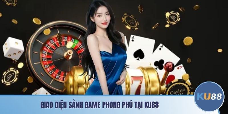 Giao diện sảnh game phong phú tại KU88